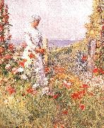 Childe Hassam Celia Thaxter in her Garden oil painting